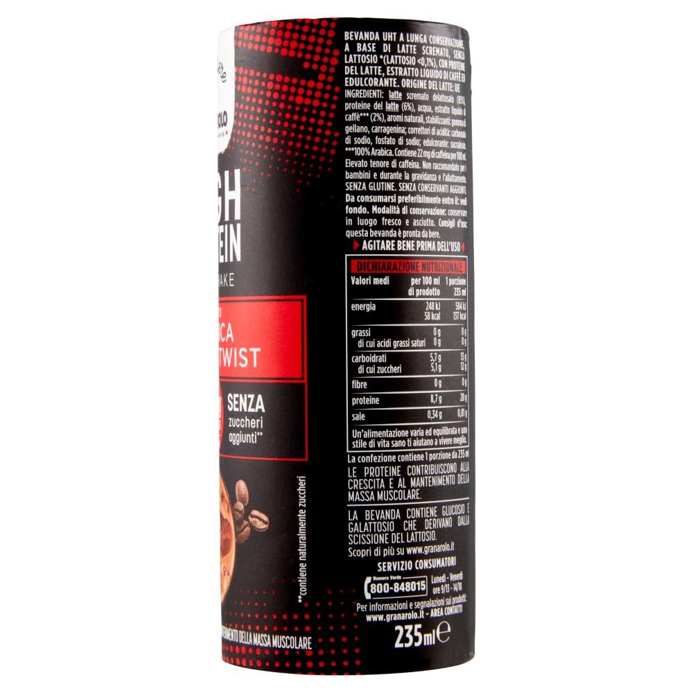 Granarolo MIX High Protein Milkshake Arabica Caramello Salato Dark Choco 20g di Proteine Senza Lattosio - 235ml