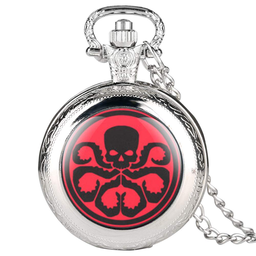 Pocket Watch for Men, Skull Shape Pocket Watches for Men, Retro Watch Pocket for Boy Kids - JLySHOP