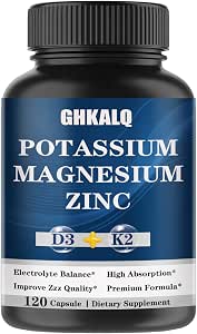 Potassium Magnesium Zinc Supplement,with Vitamin D3 &K2,Support Immune