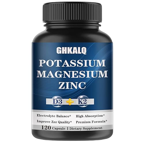 Potassium Magnesium Supplement,Potassium Citrate,Magnesium Glycinate,Zinc,Vitamin D3 &K2,High Absorption, Support Immune