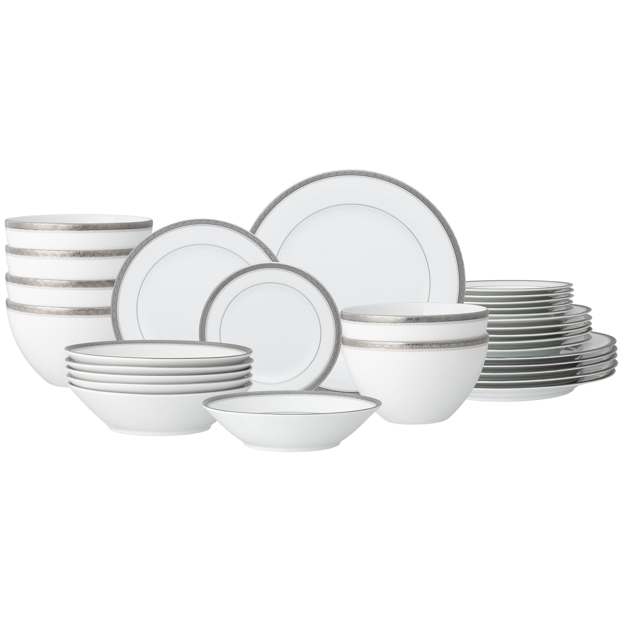 Amazon.com | Noritake Charlotta Platinum 30-Piece Dinnerware Set