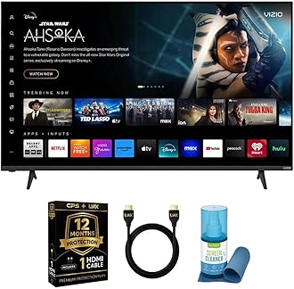 65-Inch 4K UHD LED Smart TV Bundle - Dolby Vision, HDR10+, VRR, Bluetooth, Alexa Compatible, Voice Remote with UAX HDMI Cable, 12-Month CPS Protection.