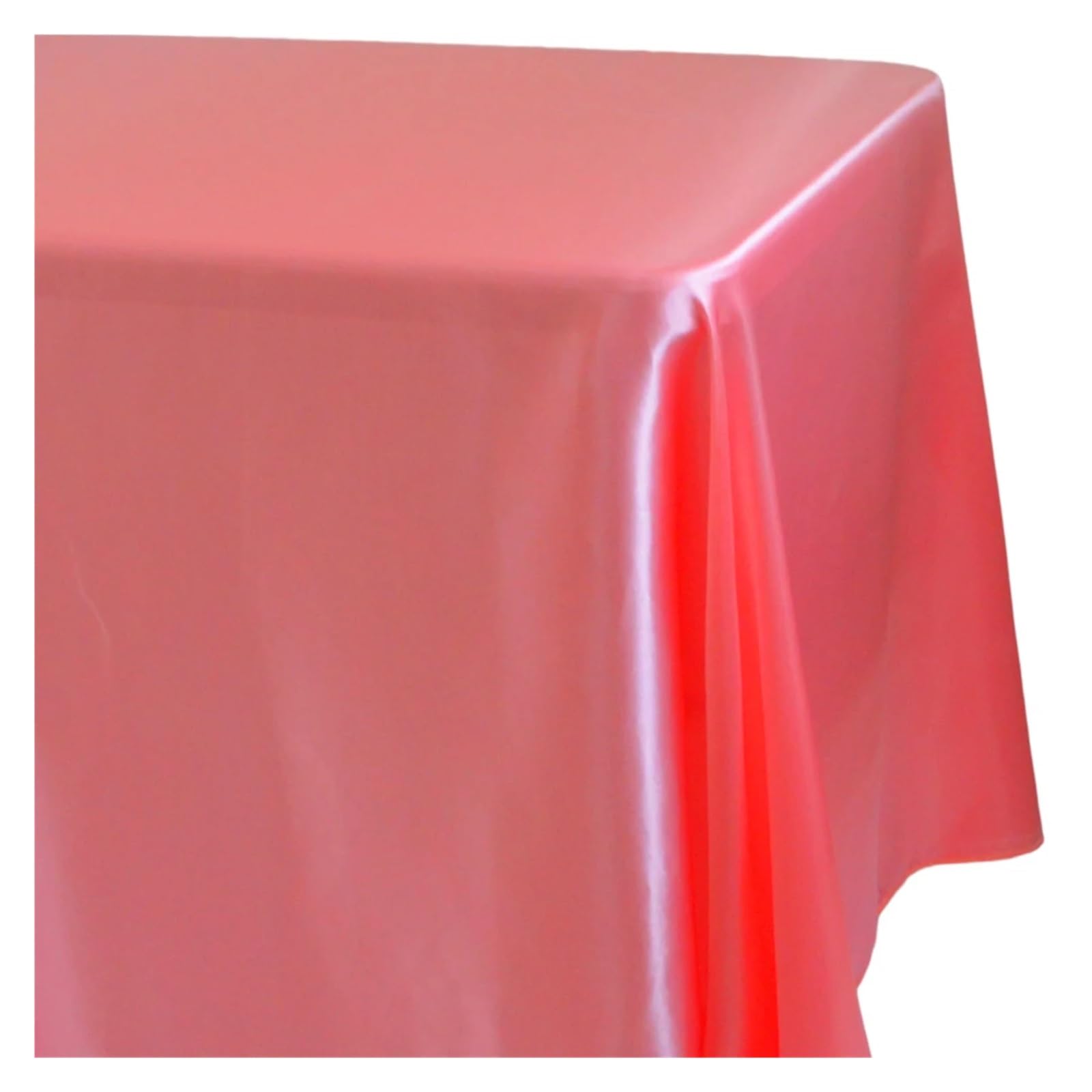 LOPJGGYF 145x180cm Rectangle Satin Tablecloth Overlays Wedding Mariage Party Decoration Restaurant Dining/Coffee Table Cloth for Wedding Banquet Party Events(Peach,145x180cm-57x71inch)