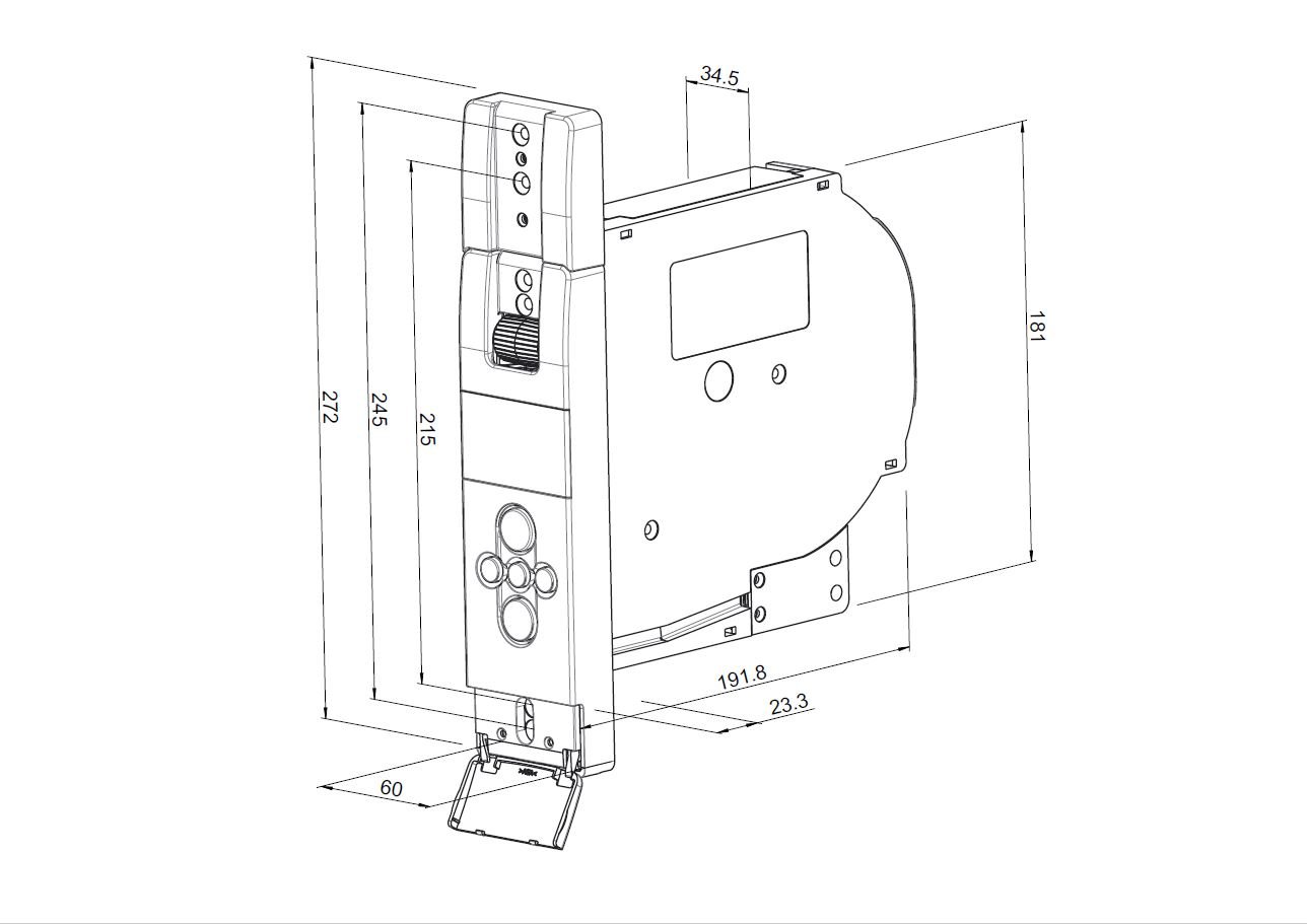 WIR elektronik, eWickler Comfort Maxi, eW825, Elektrischer Gurtwickler, Display, für 23mm Gurtband, Unterputz, Zugkraft bis 75kg, Feste Fahrtzeiten einstellbar, inkl. Netzstecker