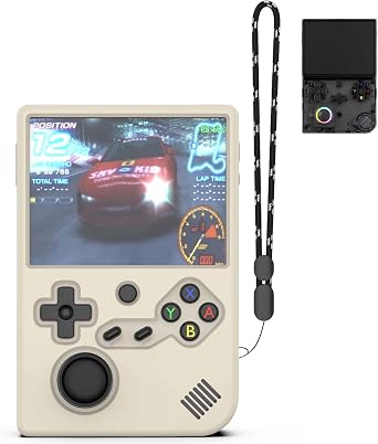 for RG40XXV Silicone Protective Case, Soft Case for Anbernic RG 40XXV only, RG 40XX V Retro Handheld Game Console Accessories, Anti-Scratch Washable Silicone Case with Lanyard OffWhite