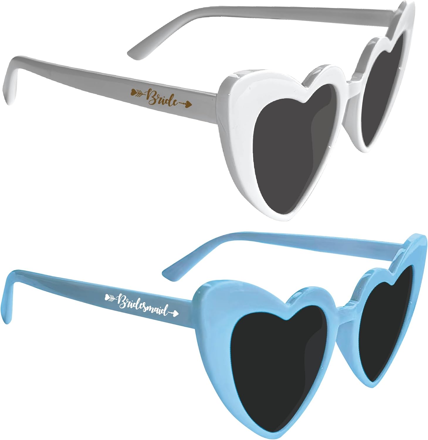LotsBuyLots 10 Pairs Bachelorette Sunglasses Vintage Heart Bridesmaid Sunglasses for Wedding Favors Bridal Shower Supplies