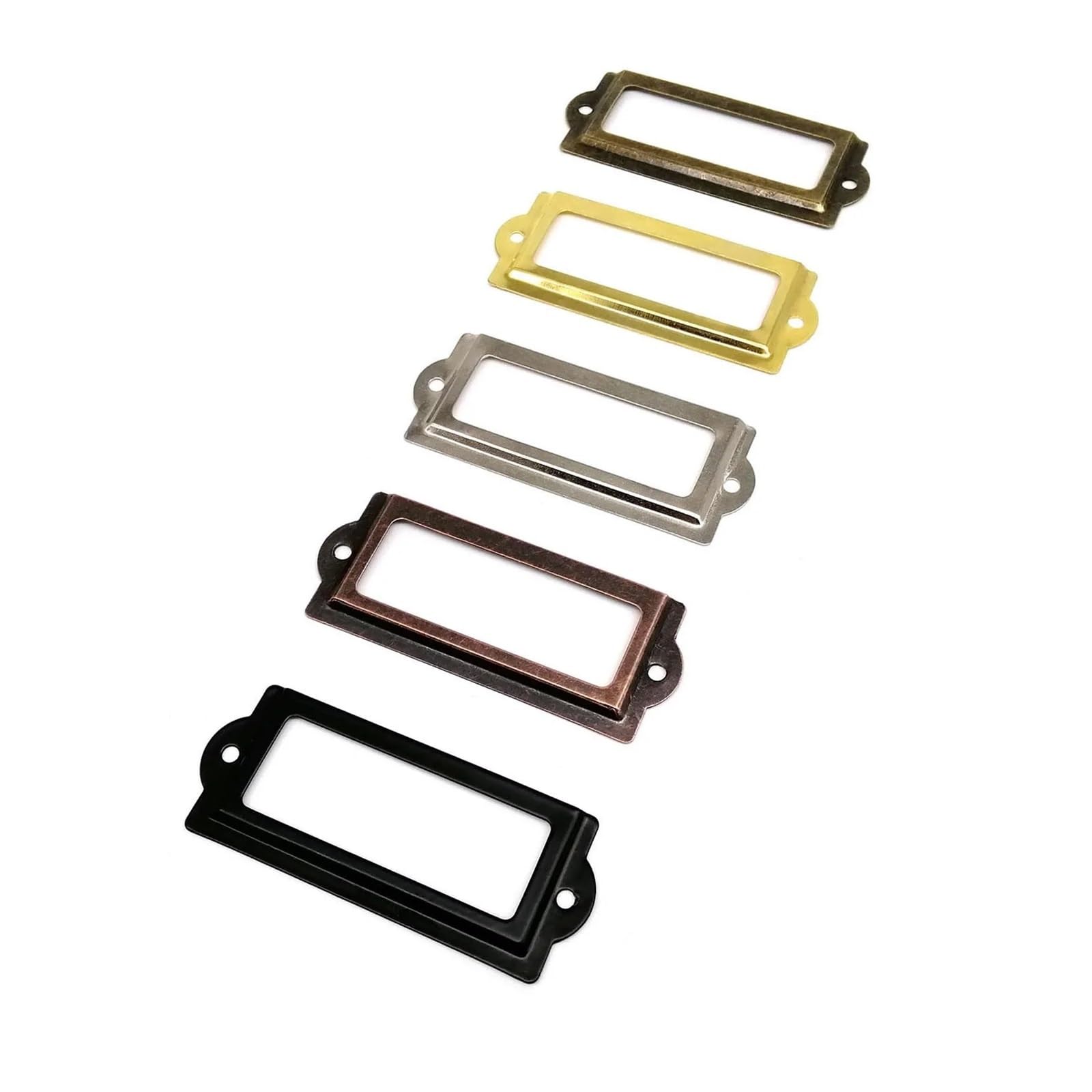 Cidegoo Iron Drawer Label Holder 100Pcs for Cabinet Furniture Jewelry Chest