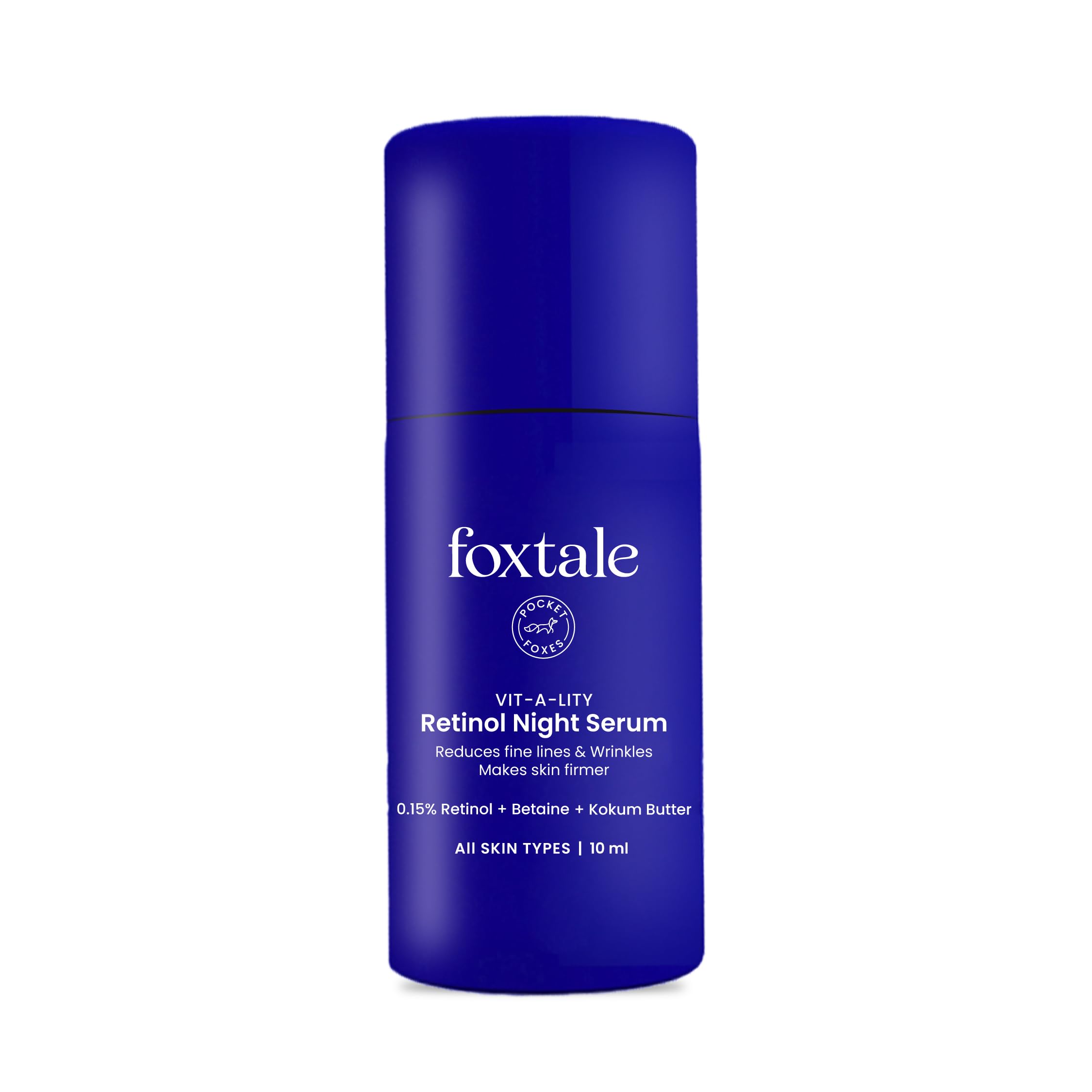 Foxtale 0.15% Beginner Friendly Retinol Night Serum | Anti-Aging Night Cream | Reduces Fine Lines and Wrinkles | No Purging | For Younger-looking Skin | Men & Women | All Skin Types - 10 ml