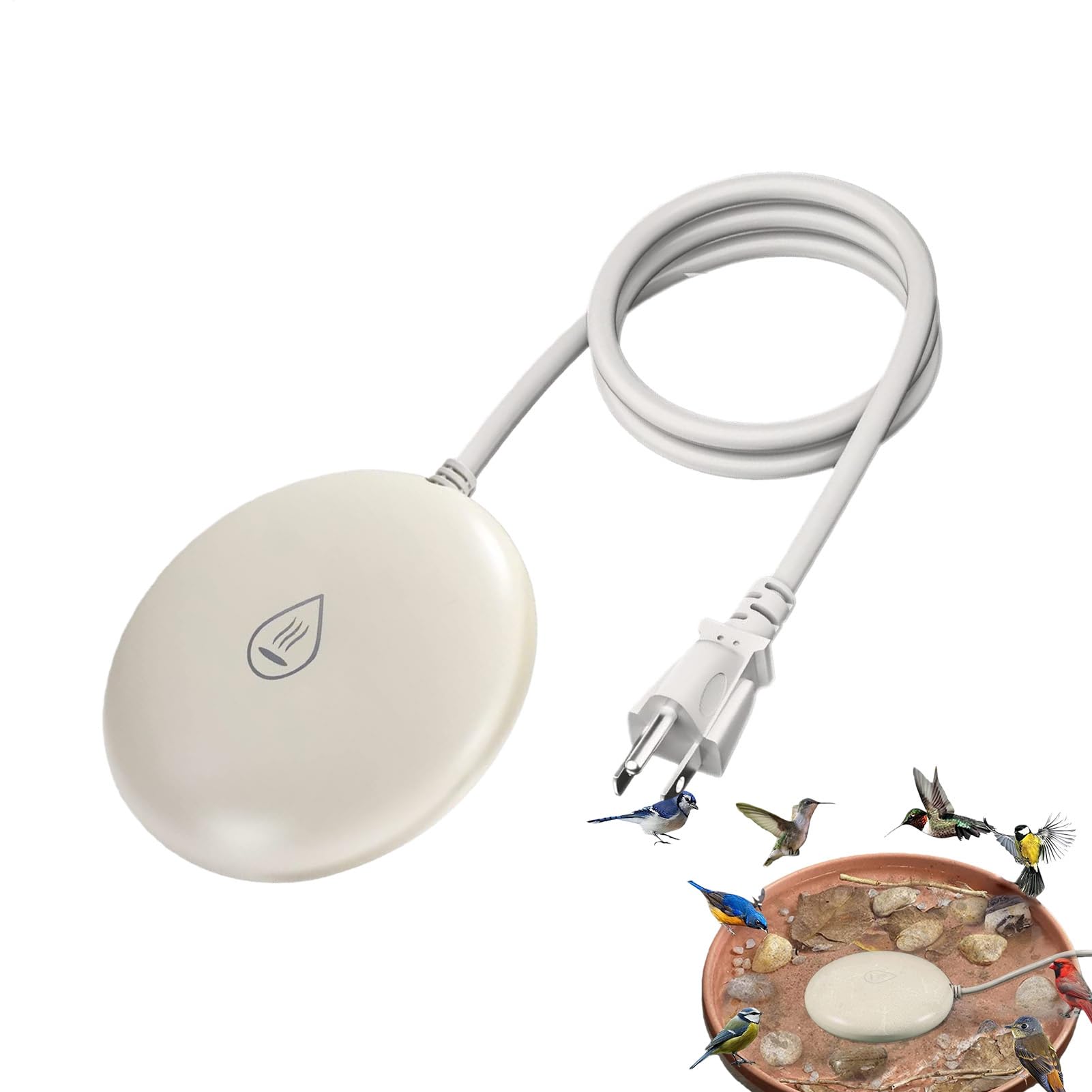 JINGLING Heizung für Vogeltränke | Enteiser für Vogelwasser, Enteiser für Außenbecken, für Garten, Rasen, Terrasse, Hinterhof, Hühnerstall und