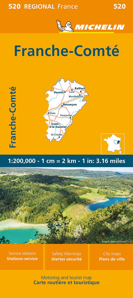 Franche-Comte - Michelin Regional Map 520: Straßen- und Tourismuskarte 1:200.000 (Michelin Maps, 520)