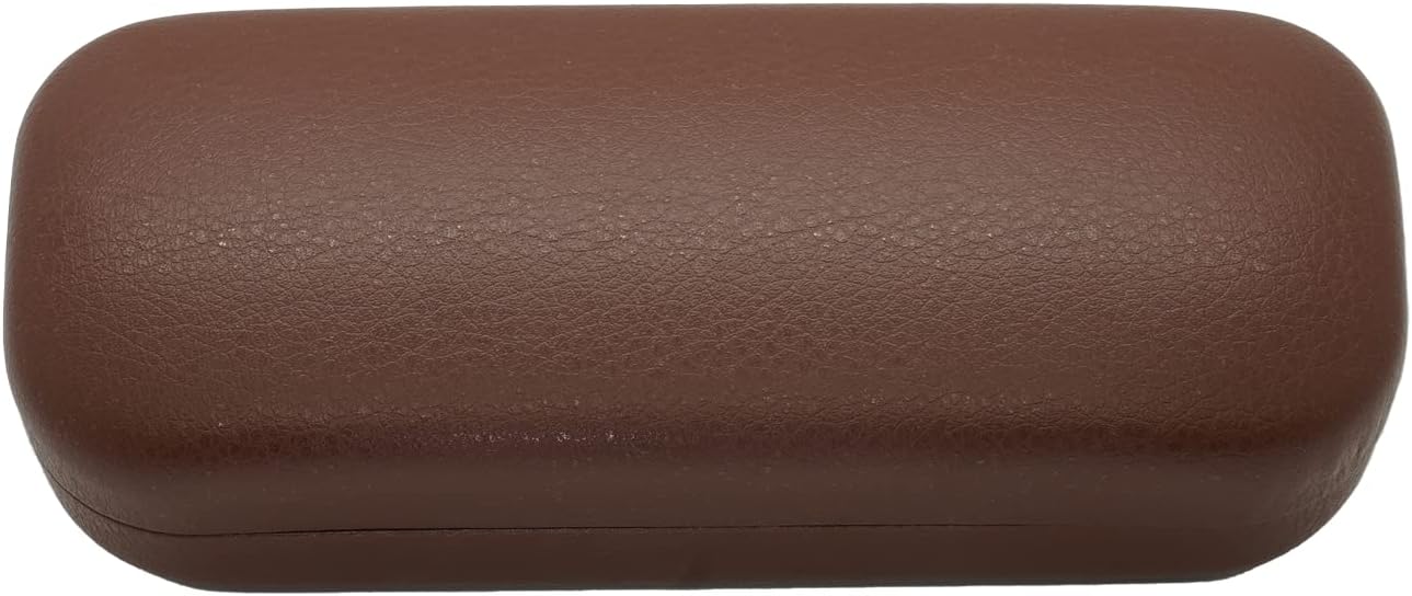 100PACK FAUX LEATHER EYEWEAR GLASSES EYEGLASSES SUNGLASSES HARD CASE CLAM SHELL (Brown)…