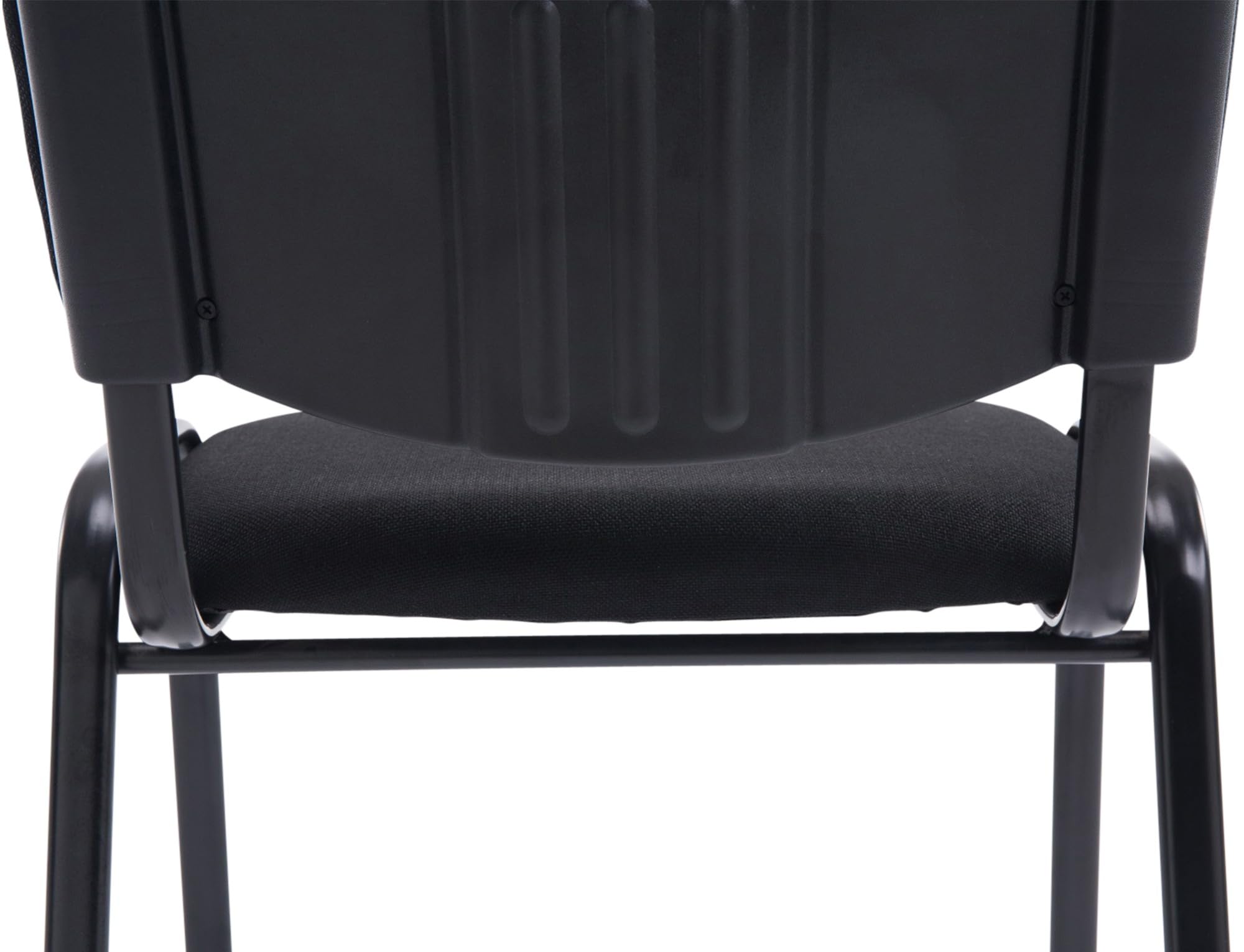 CLP Chaise De Visiteur Empilable Ken XL Tissu I Chaise De Salle D'Attente avec Dossier Et Assise Rembourrés I Piètement Métal Noir Mat, Couleur:Noir