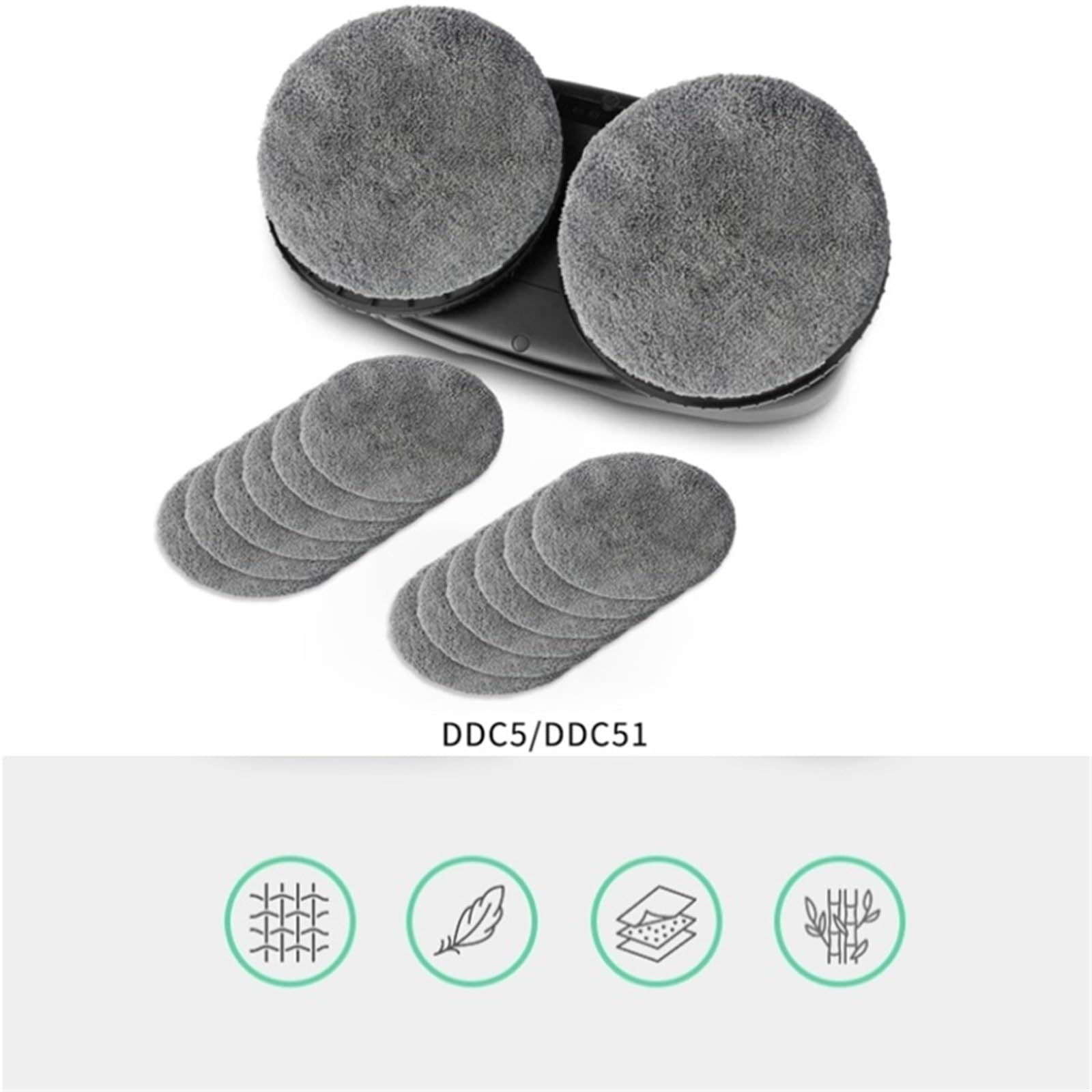 Kit Di Panni For La Pulizia Dei Vetri Con Robot Lavavetri Elettrico, Compatibile Con HUTT, DDC6, DDC5, DDC55, Confezione Da 1 Pezzo(18pcs)