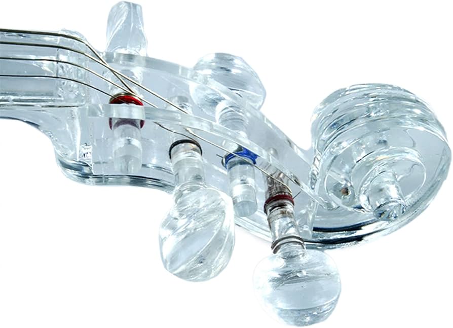 Amazon.co.jp: 4/4 エレクトリック バイオリン 透明 アクリル ボディ