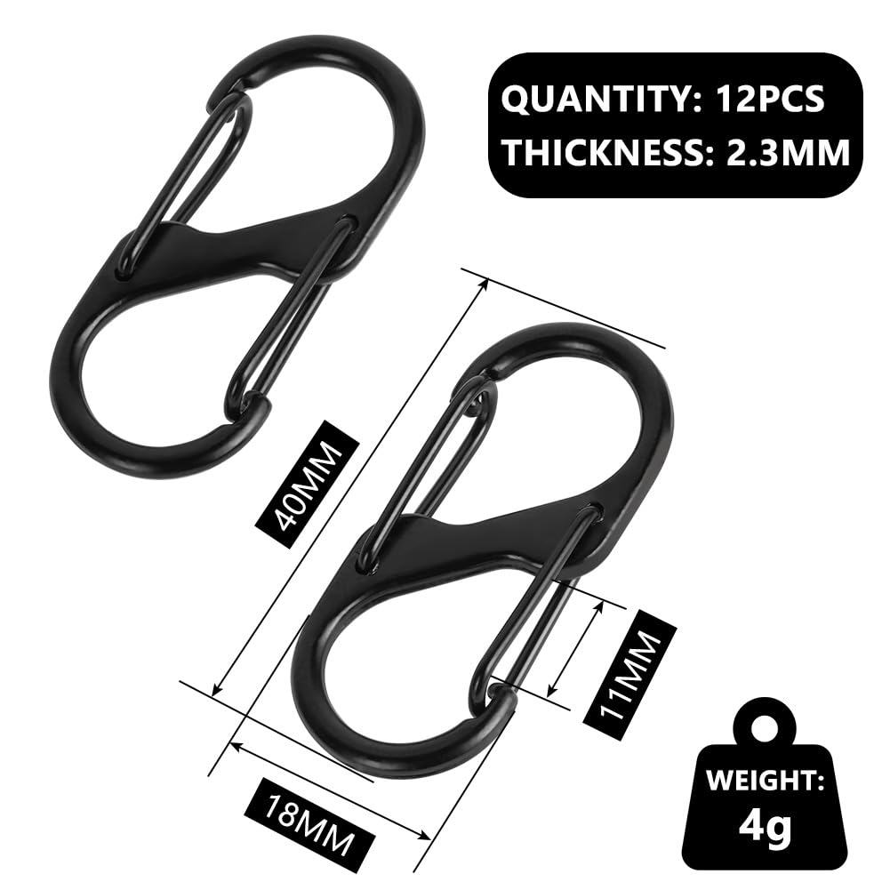 Moschettoni a doppia clip, doppie clip rotanti, gancio per esterni, portatile, moschettone per zaino, portachiavi, con rotazione a 360° | Leroy Merlin