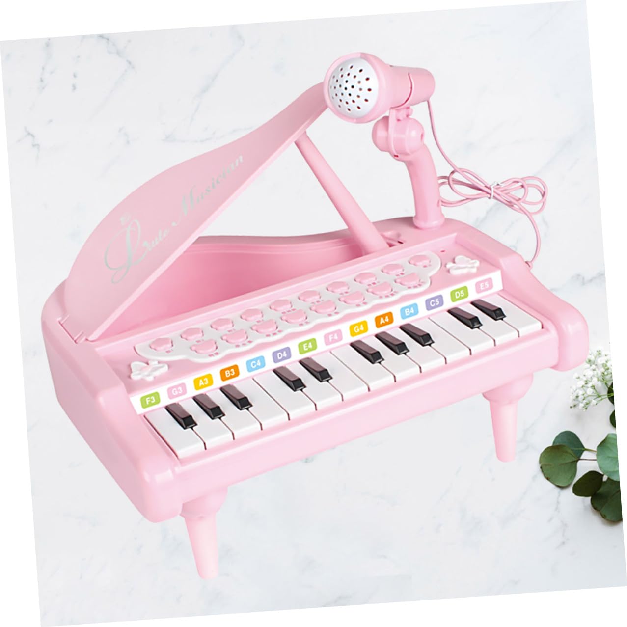 Pianoforte Musicale Elettronico e Ragazzo Multifunzionale per Peso con Microfono , Organo Rosa in Plastico , Gioco Educativo Ragazza per Apprendimento e Esplorazione Sonora