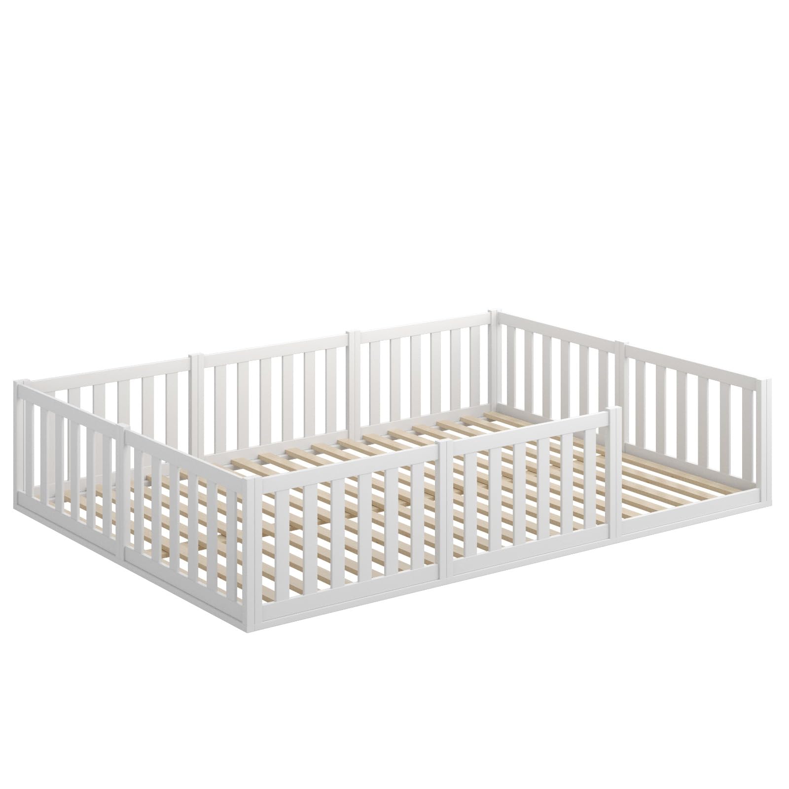 CADANI Letto Montessori TESO 120x200 – 200 kg portata, ingresso regolabile, rete arrotolabile, letto-bambini bianco