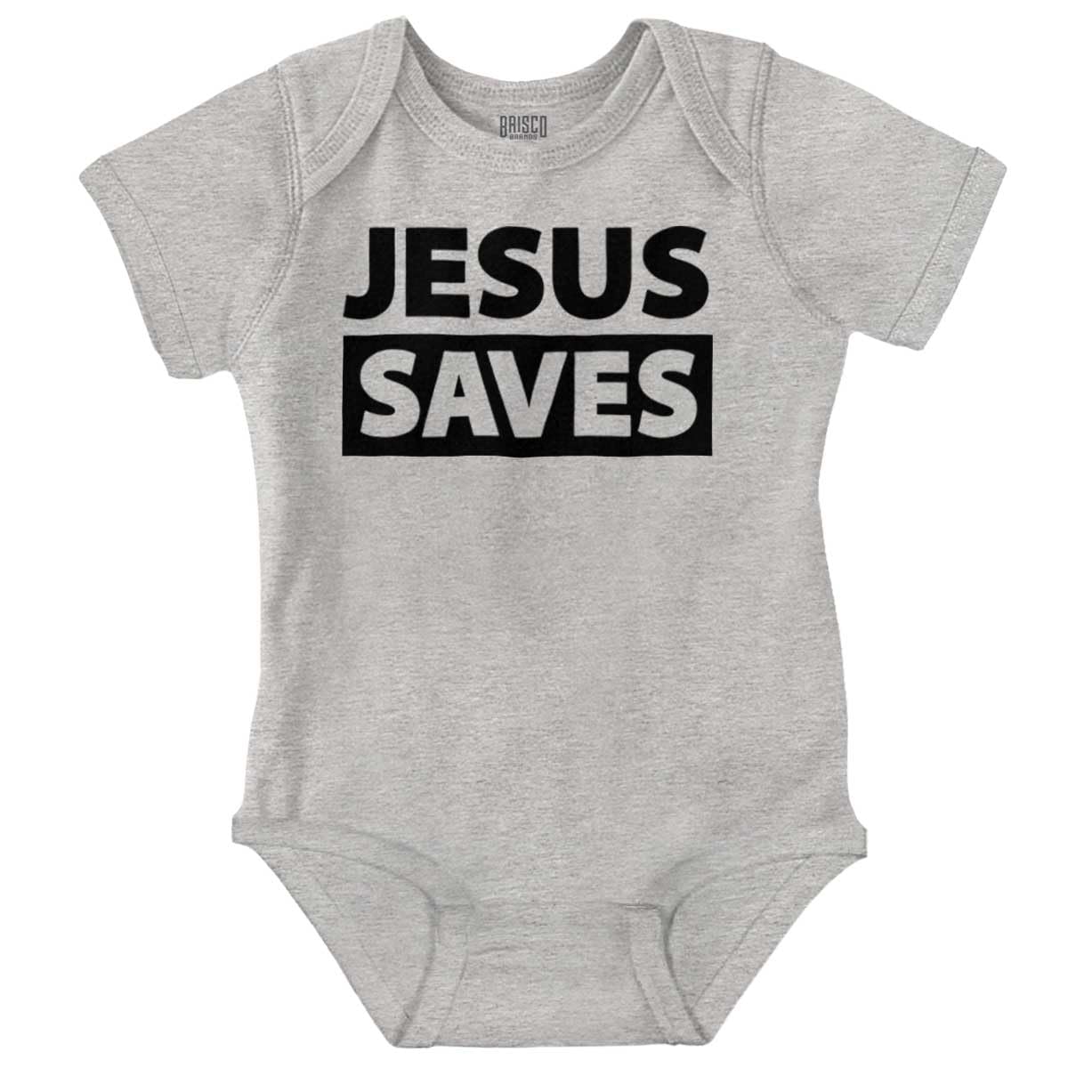 Brisco Brands Jesus Saves Christian Religious Baby Romper Boys or Girls