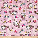 Newcastle Fabrics Whisper Plush Fleece Unicorn Cool Pink Fabric By The Yard