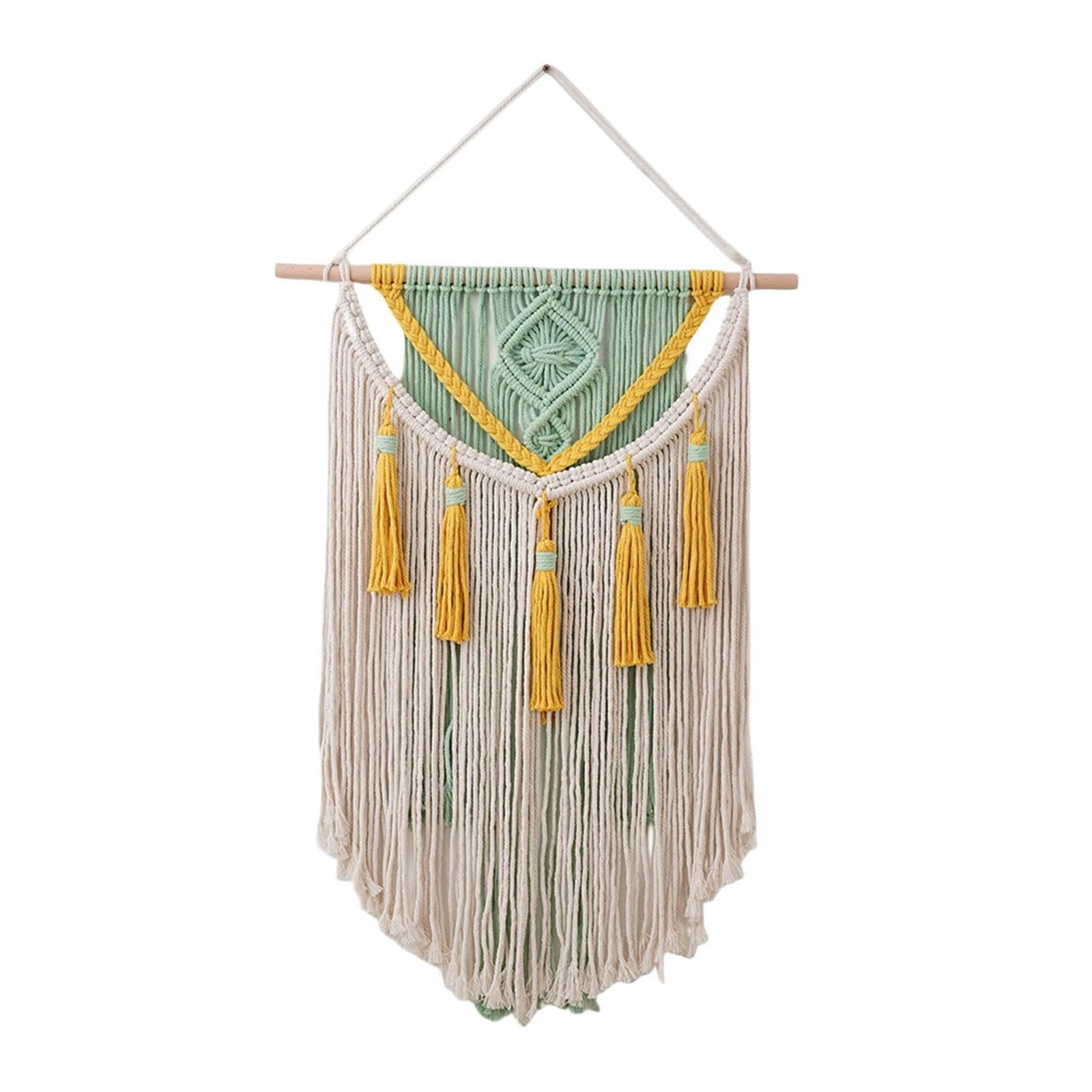 Tsophreniq Macrames Wall Hangings Woven Cotton Rope Tassels Aesthetic Wall Tapestrys Backdrops Bedroom Home Decorations Macrames Hanings Decorations