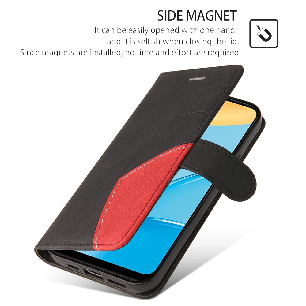 COMAKU Cover Realme Note 50, Custodia a Portafoglio Pelle con Supporto e Chiusura Magnetica - Rosso