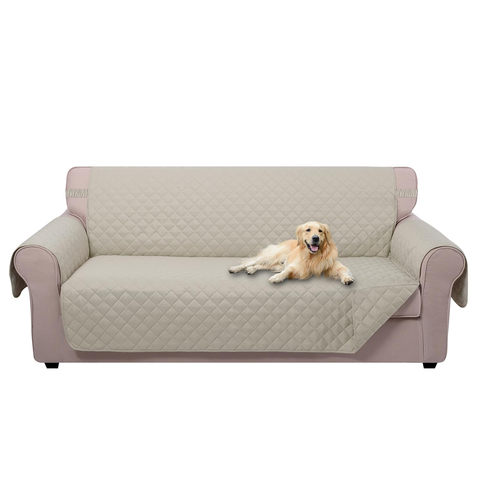 U-Nice Home Wendbarer Sofabezug für Hunde, wasserabweisend, Sofaschonbezug, Möbelschutz für 3 Kissen, Couch (Sofa, Beige/Beige)