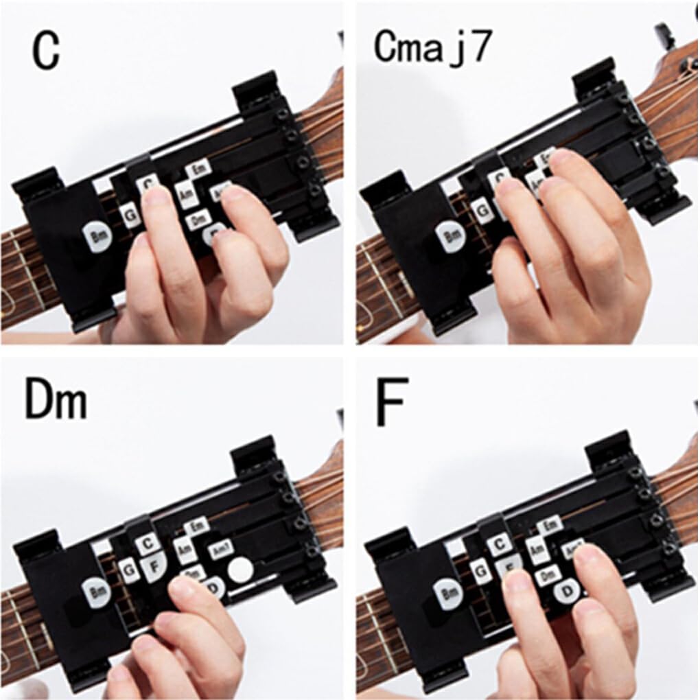 Trainer D'accords Pour Guitare - Aide à Appuyer Sur Les Cordes - Pour Débutants Et Seniors - Noir