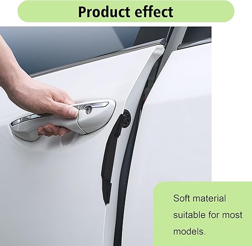 Miniatura 7 de Hawyet 4 protectores de borde de puerta de automóvil con adhesivo, 2 protectores de plástico impermeables de 5.7 x 0.8 pulgadas, 2 protectores de