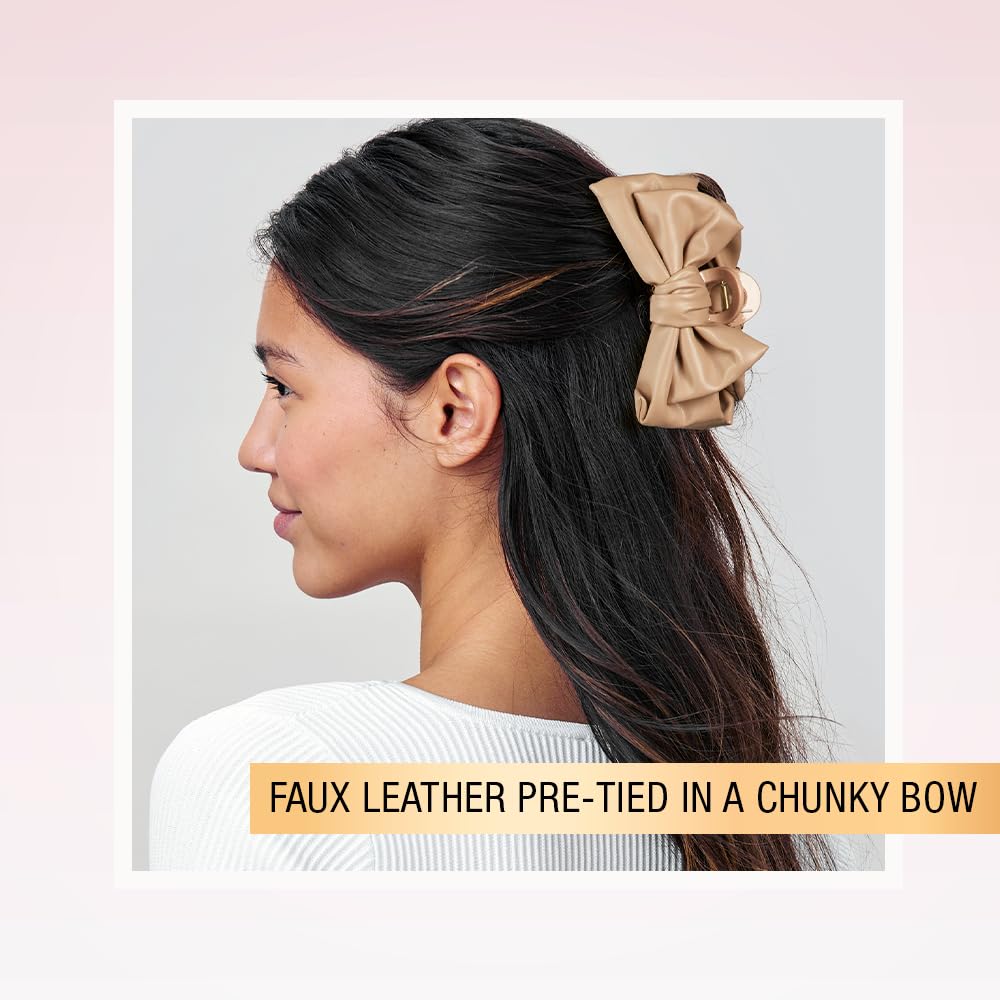 Amazon.com : Scunci by Conair faux leather bow claw clip - claw