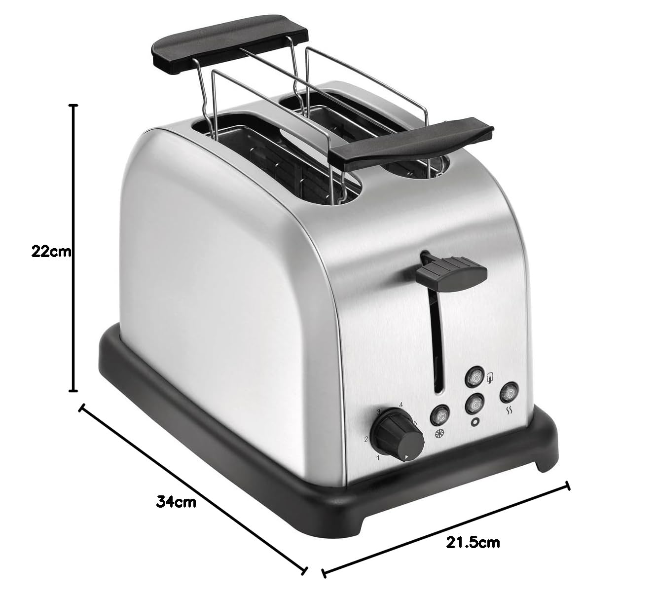MBH - Tostadora de pan profesional de 2 rebanadas. Tostadora eléctrica industrial para bagels, panecillos y pan tostado.