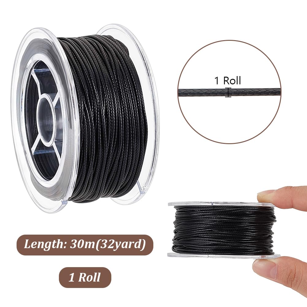 PandaHall Filo Di Cotone Cerato, 100 M, 1 Mm, Per Perline, Macramè, Con