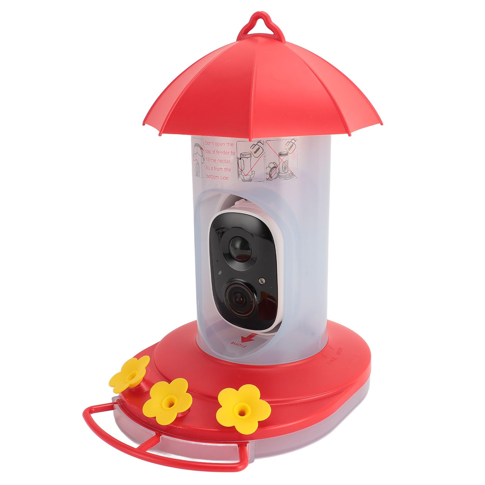 Cámara Comedero para Pájaros, 1080P 160 Grados Gran Angular WiFi Impermeable, Detección de Movimiento, Panel Solar, para Uso en Exteriores