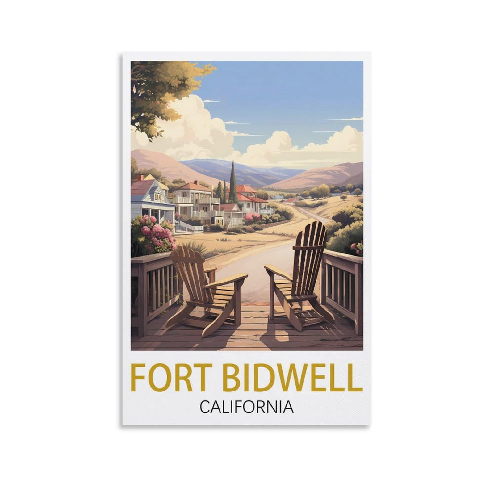 EZMLFA 5D Diamond Painting Kits,Fort Bidwell California Diamond Art Kits Adults, Create Your Own Diamond Painting Full Drill Gifts for Home Decor 40x40cm