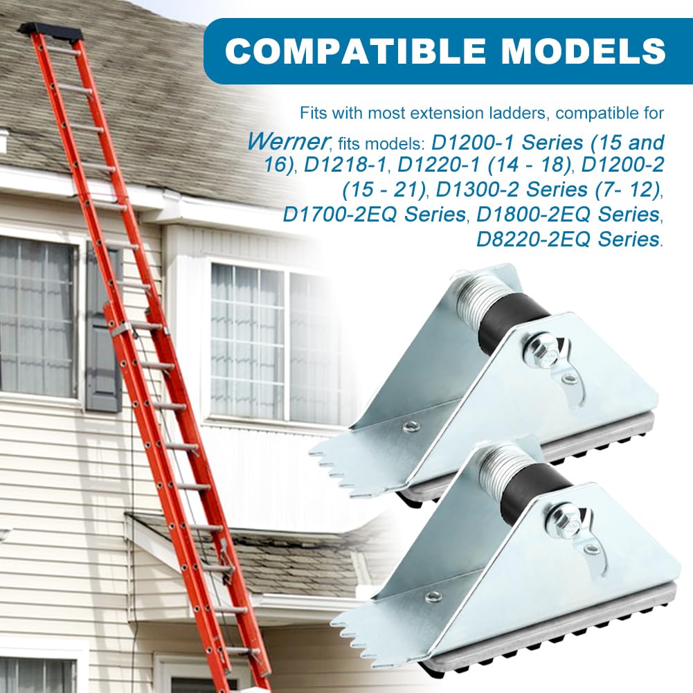 Anti-Skid Shoe Kit for Extension Ladders 2 Pack Ladders Feet Replacement Parts Ladder Stabiliser Rubber Padded Feet Accessories Parts(Silver+Black) - Image 4