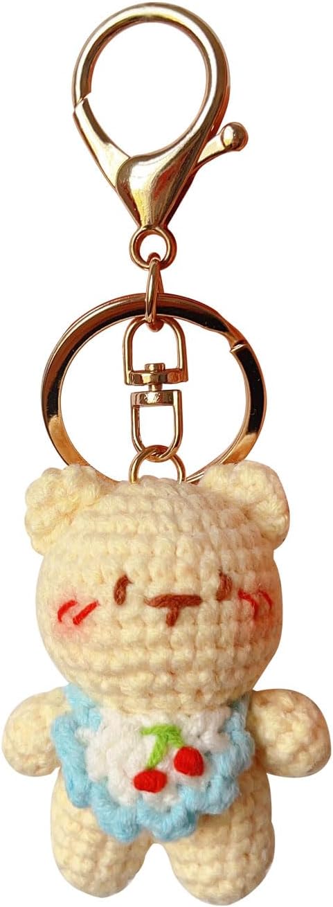 Bear Keychain Handmade Crochet Pendant Exotic Animals Handbag Charm Car Cartoon Creative Funny Gifts For Men And Women