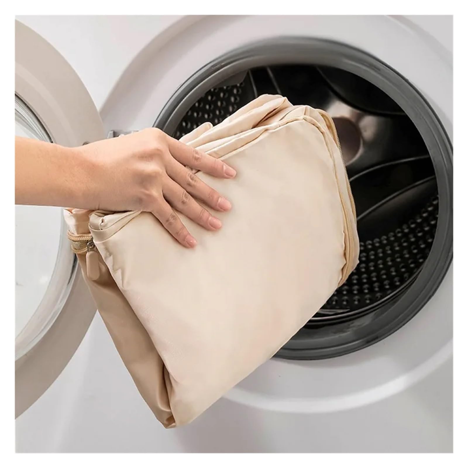 Borsa Organizer Pieghevole A Compressione Per Piumoni - Antipolvere, Antiumido E Salvaspazio - Grigia, Taglia L (52x42x60 Cm) - 4