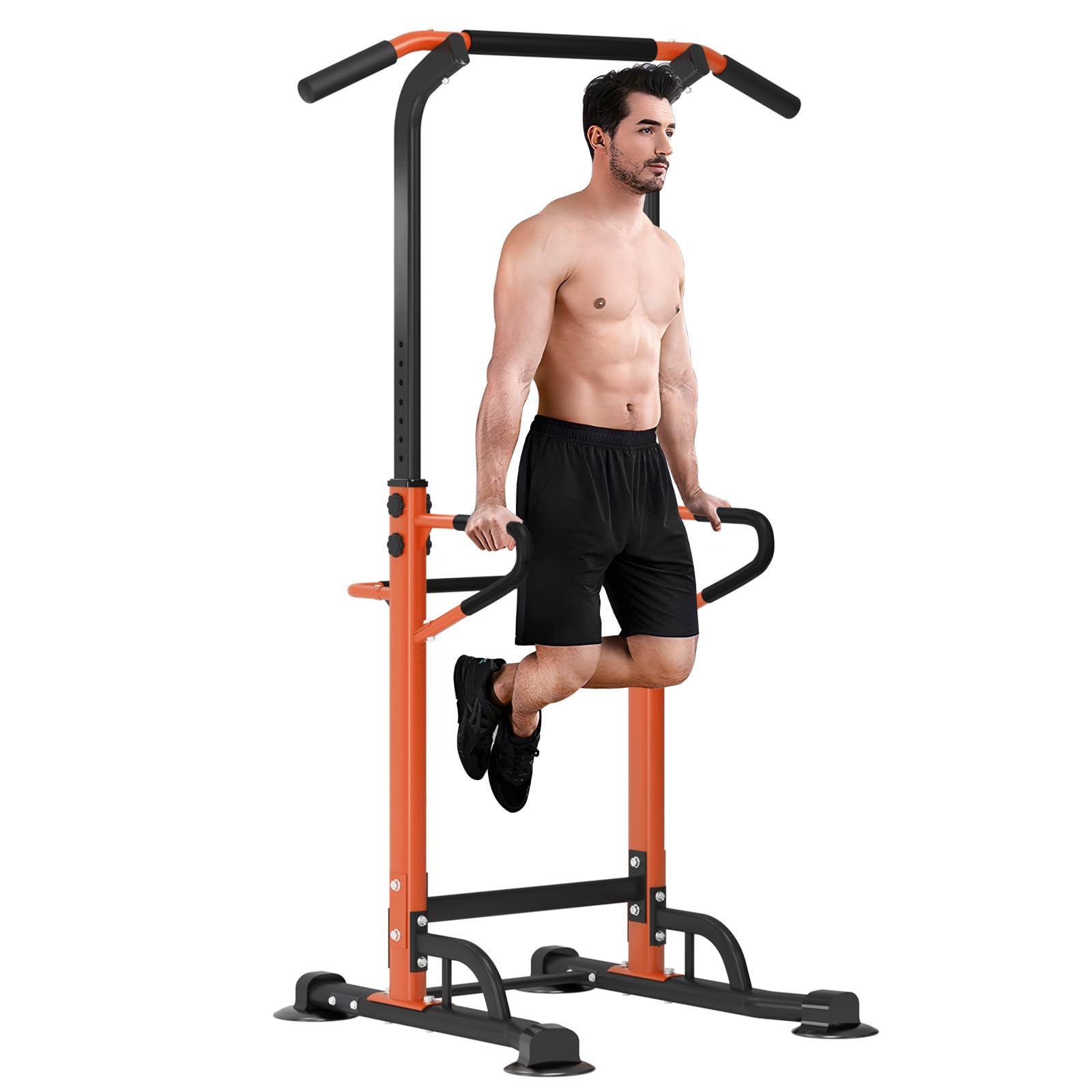 SogesPower Power Tower Station de traction et de dips réglable en hauteur pour entraînement de musculation à domicile