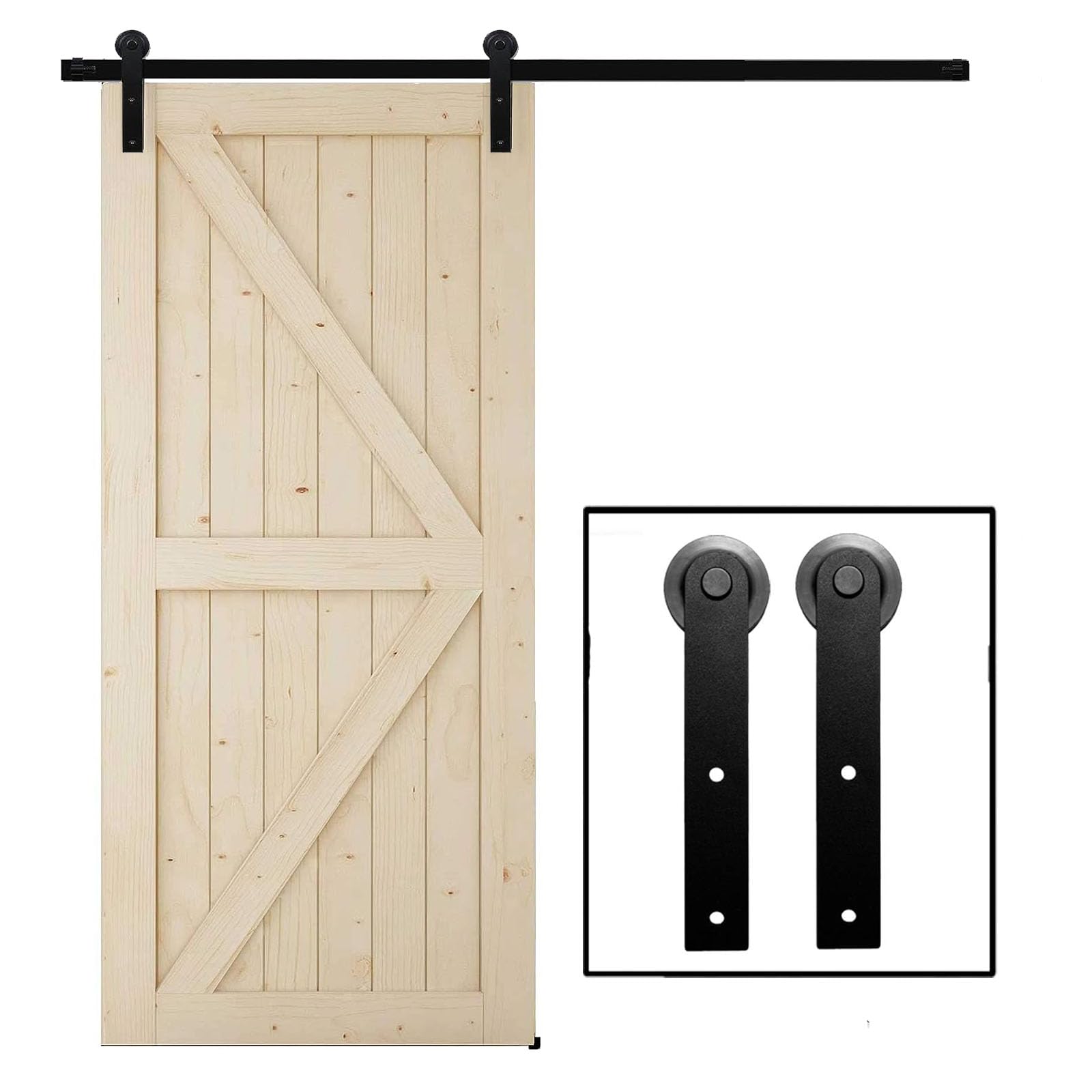 Buy Betensh 8FT=244cm Sliding Barn Door Hardware Barn Door Track Kit Sliding Door Kit Steel Flat
