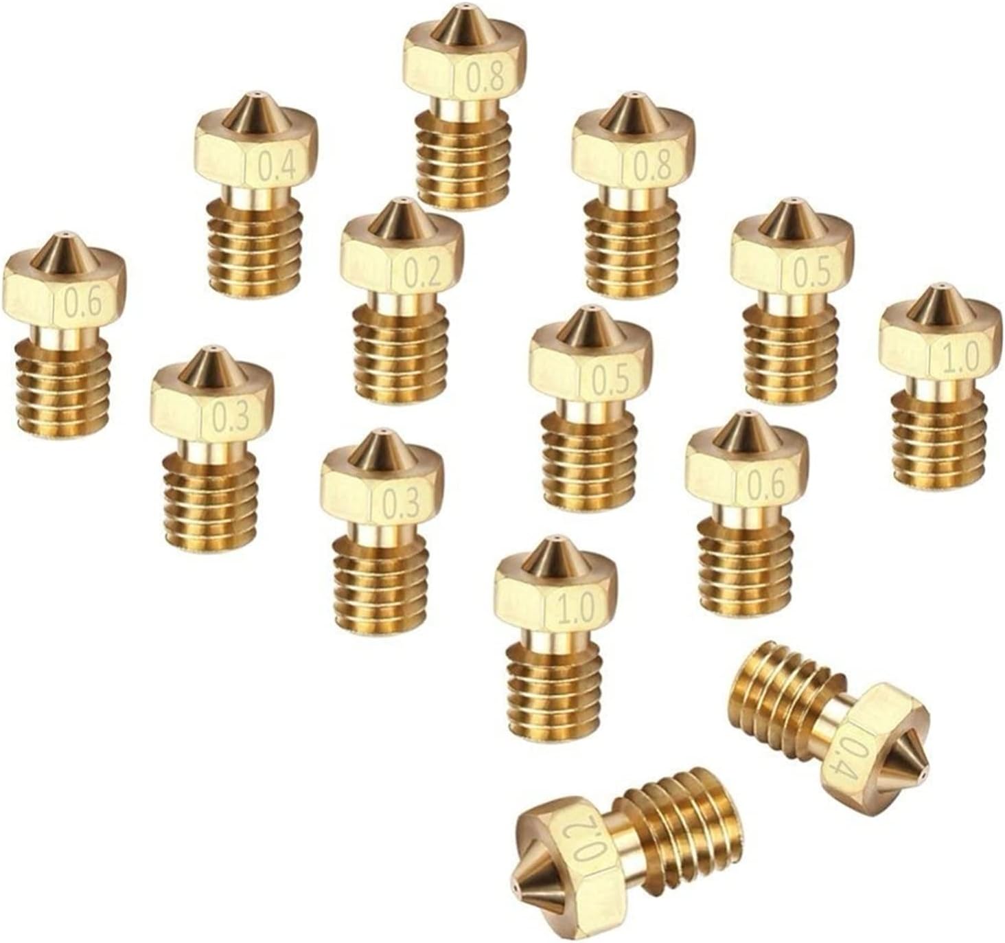 review NDMYED 10Pcs 3D Printer Extruder Nozzle M6 for V5 V6 0.2/0.3/0.4/0.5/0.68/0.8/1.0mm Brass Nozzle Print Head for 3D Printer Parts Printer Parts (Size : 0.4mm)