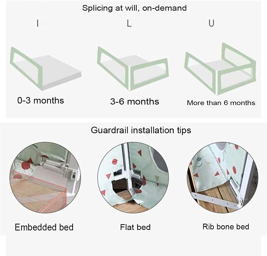 Box per Bambini, sponda per Lettino, Culla Convertibile, Protezione di Sicurezza per Bambini, Facile da Montare, ringhiera di Sicurezza, Giocattolo anticollisione e Anti-Caduta (di