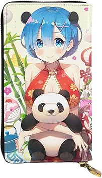 Amazon かわいい アニメ柄 キャラクター柄 Re Zero リゼロ レム パンダ 財布 メンズ 男性 長財布 レディース 職人手作り 丁寧縫製 ブランド品用マイクロファイバーレザー 牛 サイフ 大容量 携帯 Iphone 現金 小銭入れ 小物収納 カード入れ 多機能 携帯に便利 Ykk