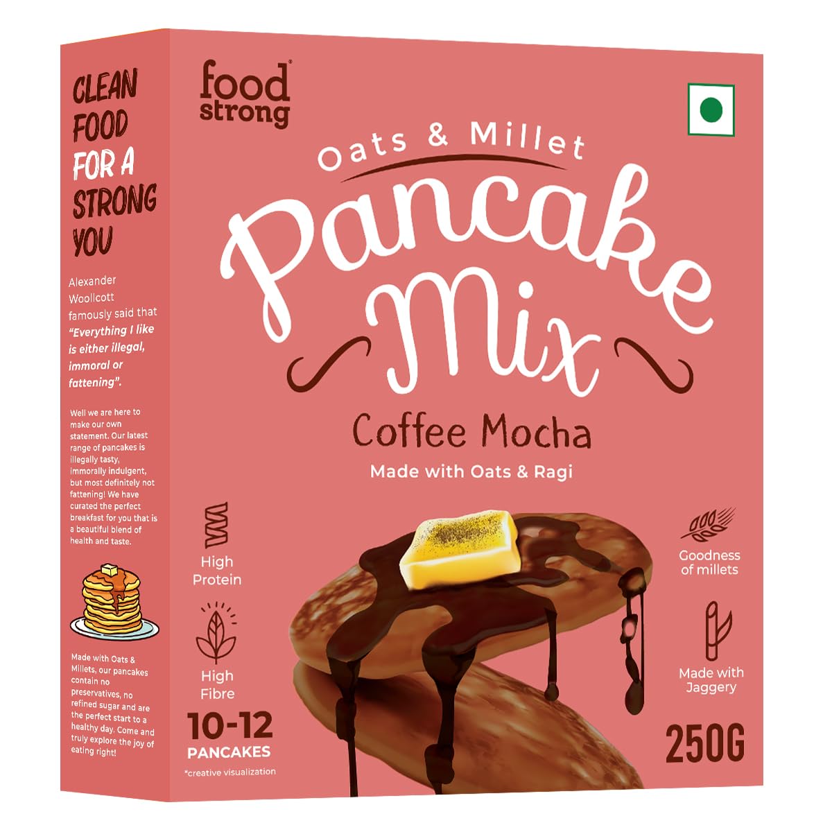 Foodstrong Oats and Millets Coffee Mocha Pancake Mix, High Protein & Fibre, No Maida, No Refined Sugar - Made With Jaggery, Eggless Instant Breakfast Mix 250 g (B0CXDKVH74) Amazon Price History, Amazon Price Tracker