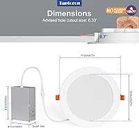 Vista 17 de Recessed Lighting 4 Inch RGBCW Color Changing Canless LED Recessed Ceiling Light with Junction Box,12W 1080LM LED Downlight Dimmable by Remote