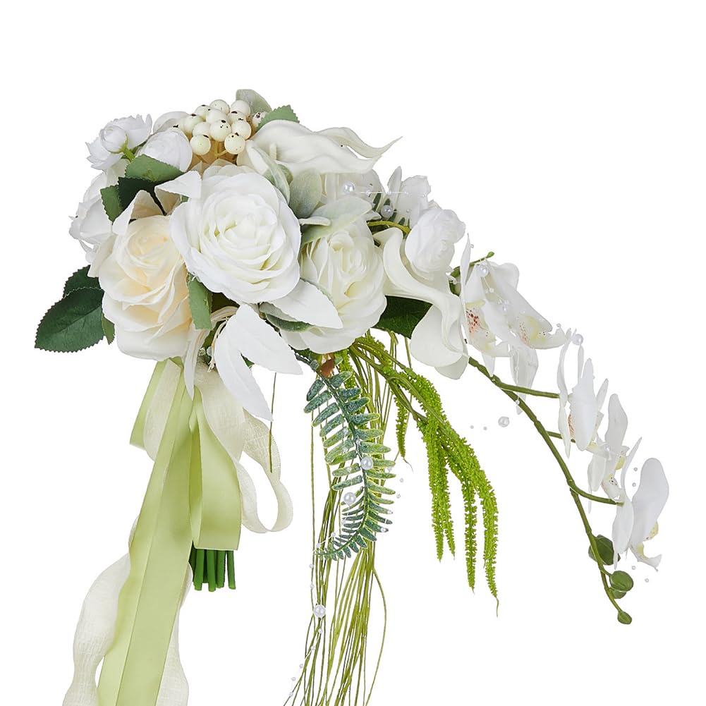 Hochzeitssträuße für Braut, Blumenstrauß Für Die Braut Hochzeitsdekorationen Künstliche Blumen Hochzeitsstrauß Brautstrauß Brautblumenstrauß Hochzeitssträuße Brautjungfernstrauß Brautstraußband BA001