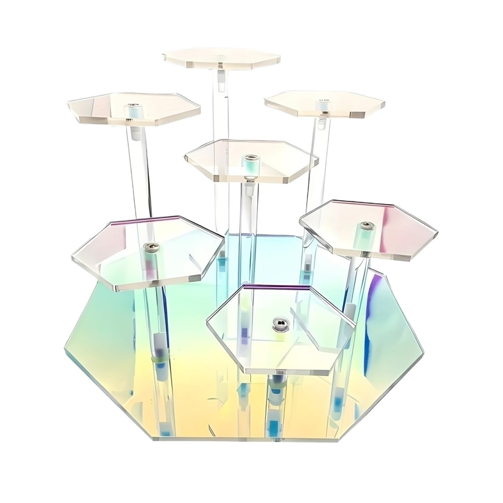 QuxetlRyz Perfume Organiser Display Risers 7-layer Colorful Display Rack, A Colored Transparent , Suitable For Displaying Jewelry, Cosmetics, Perfumes