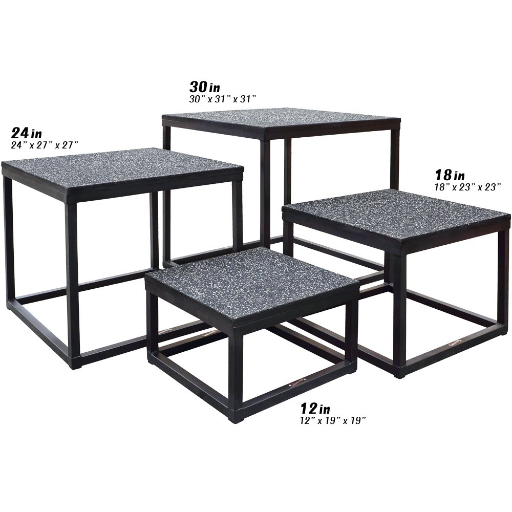 Meister Elite Steel Plyo Jump Boxes for Professional Gyms - Deluxe Set 12