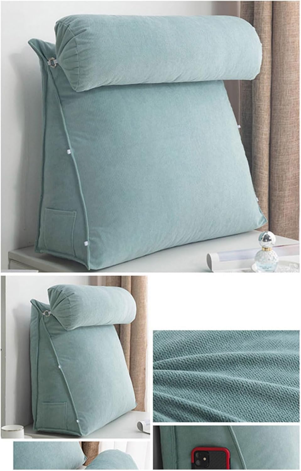 Trójkątna Poduszka Klinowa, Wygodna Lekka Poduszka Do Podparcia Pleców Z Dużą Talią, Ergonomiczna Poduszka Do Czytania, Oparcie Z, Oddychająca Poduszka Relaksac, Gardenia, 45x45x20cm