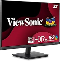 ViewSonic VS3225-2K 32" QHD 1440p IPS Monitor - 75Hz VRR, Frameless Design, HDMI/DP for Office & Gaming