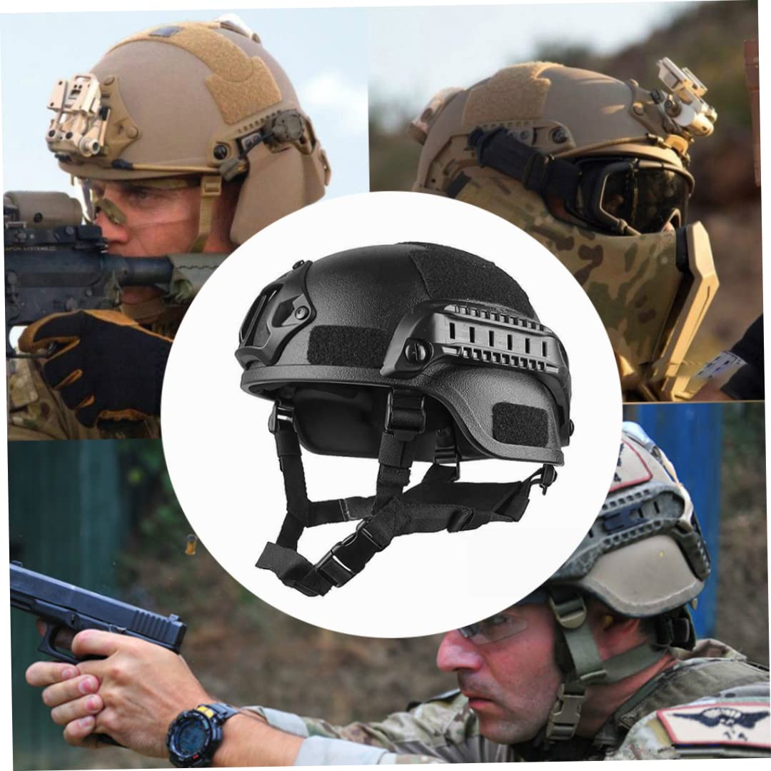 Casques Airsoft protecteurs, Casque de Jeu stratégique Rapide de qualité Casque de Jeu CS de qualité avec Montage et Rails latéraux NVG Black