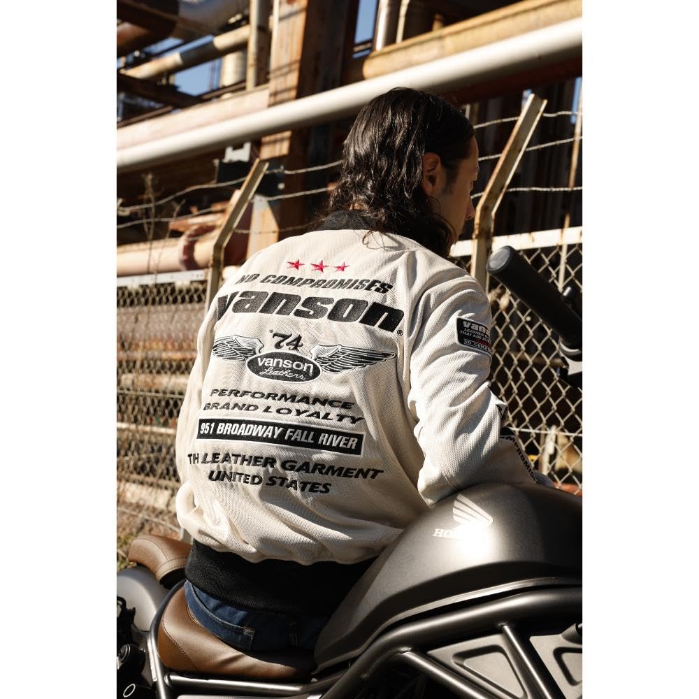 Amazon | [バンソン] メッシュMA-1ジャケット アイボリー/ブラック 2XL